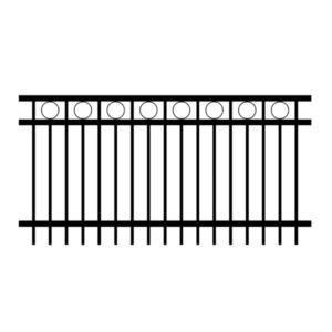 Steel Ring and Double Rail Below Rod Fencing Panel